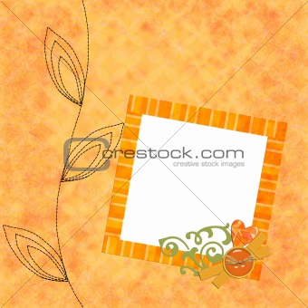 Distressed background with decorative floral frame