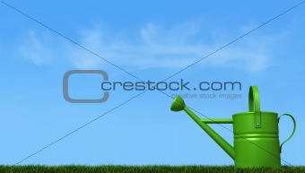 Watering can and grass