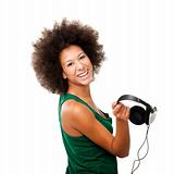 Happy woman with headphones