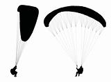 Flying paraglider 

