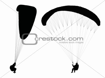 Flying paraglider 
