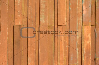 Orange color paint plank wall