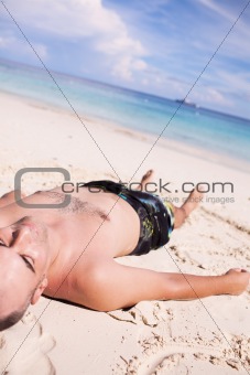 Man Sunbathing