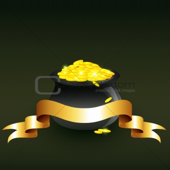 vector cauldron full of gold coins