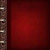 Photo album - red cover with bronzed ornate 