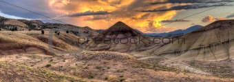 Sunset Over Painted Hills in Oregon