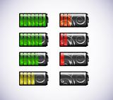 Vector batteries icons.