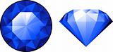 Sapphire from two perspectives over white
