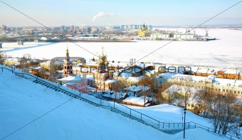 Panoramic February view  Nizhny Novgorod Russia