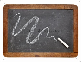 slate blackboard and chalk