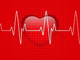 Glossy Cardiogram Glass Red Heart