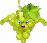 Cheerful Cartoon Grape character