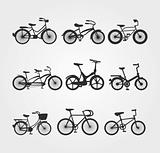 Set of Bicycle Vector Silhouettes