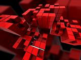 abstract red cubes