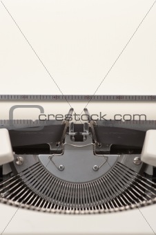 Typewriter with a blank paper inserted