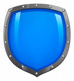 Blue shiny glossy shield