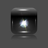 Vector black glowing button-bulb for your design