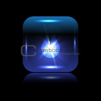 Vector dark blue glowing button-bulb for your design
