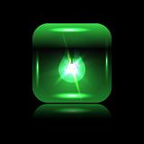 Vector green glowing button-bulb for your design