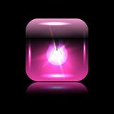 Vector pink glowing button-bulb for your design