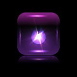 Vector purple glowing button-bulb for your design