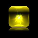 Vector yellow glowing button-bulb for your design