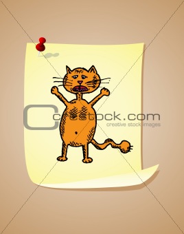 Funny cartoon cat