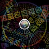 Abstract button and motley background