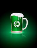St.Patrick beer mag with clover leaf