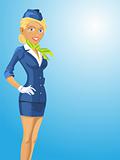 Blonde stewardess