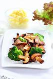 Roasted pork meat with shiitake mushrooms
