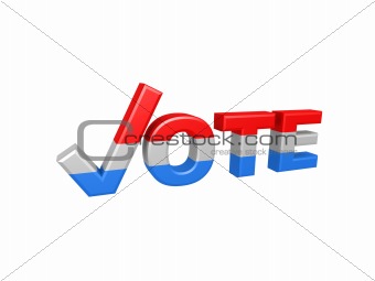 red and blue vote check symbol