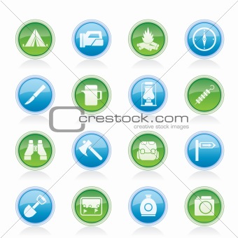 tourism and hiking icons
