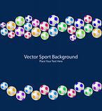 Soccer Ball Seamless Background. Football Vector Illustration on Dark Blue Background
