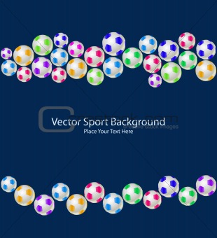 Soccer Ball Seamless Background. Football Vector Illustration on Dark Blue Background
