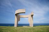 cement monument over Gijon coast