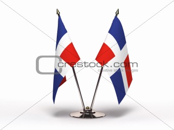 Miniature Flag of Dominican Republic (Isolated)