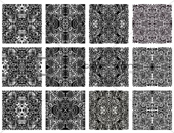 Set of 20 monochrome modern seamless patterns