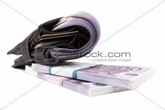 Image of wallet with euros
