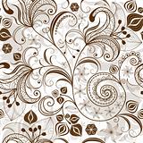 Repeating white-brown floral pattern