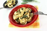 cooked tortellini with sage butter