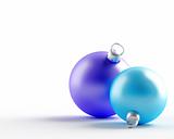 varicolored christmas balls on a white background