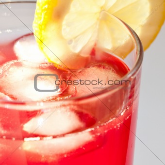 Macro red cocktail
