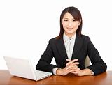 asian businesswoman with laptop