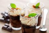 chocolate and vanilla mousse