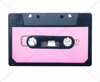 Vintage audio cassette isolated.