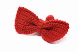 knitted red baby bow tie
