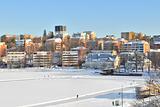 View of Lappeenranta harbor in winter