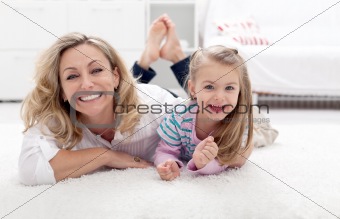 Mother and child having fun