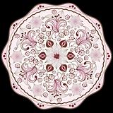 Floral pink round frame